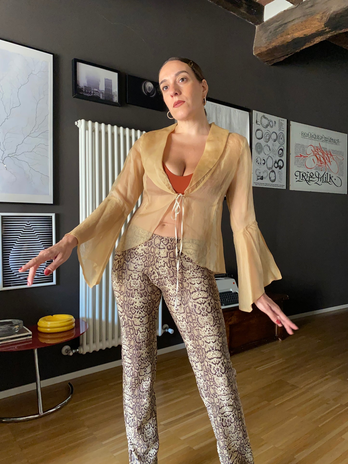 Camicia in seta trasparente