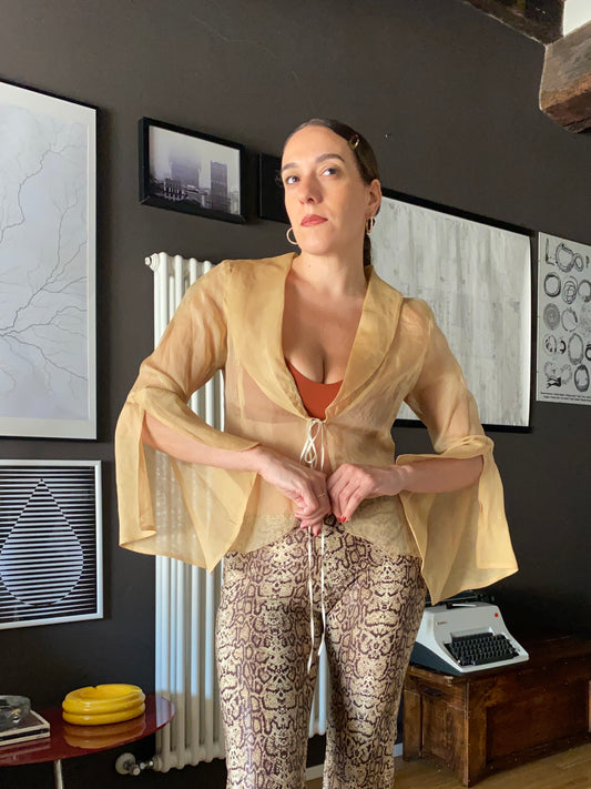 Camicia in seta trasparente