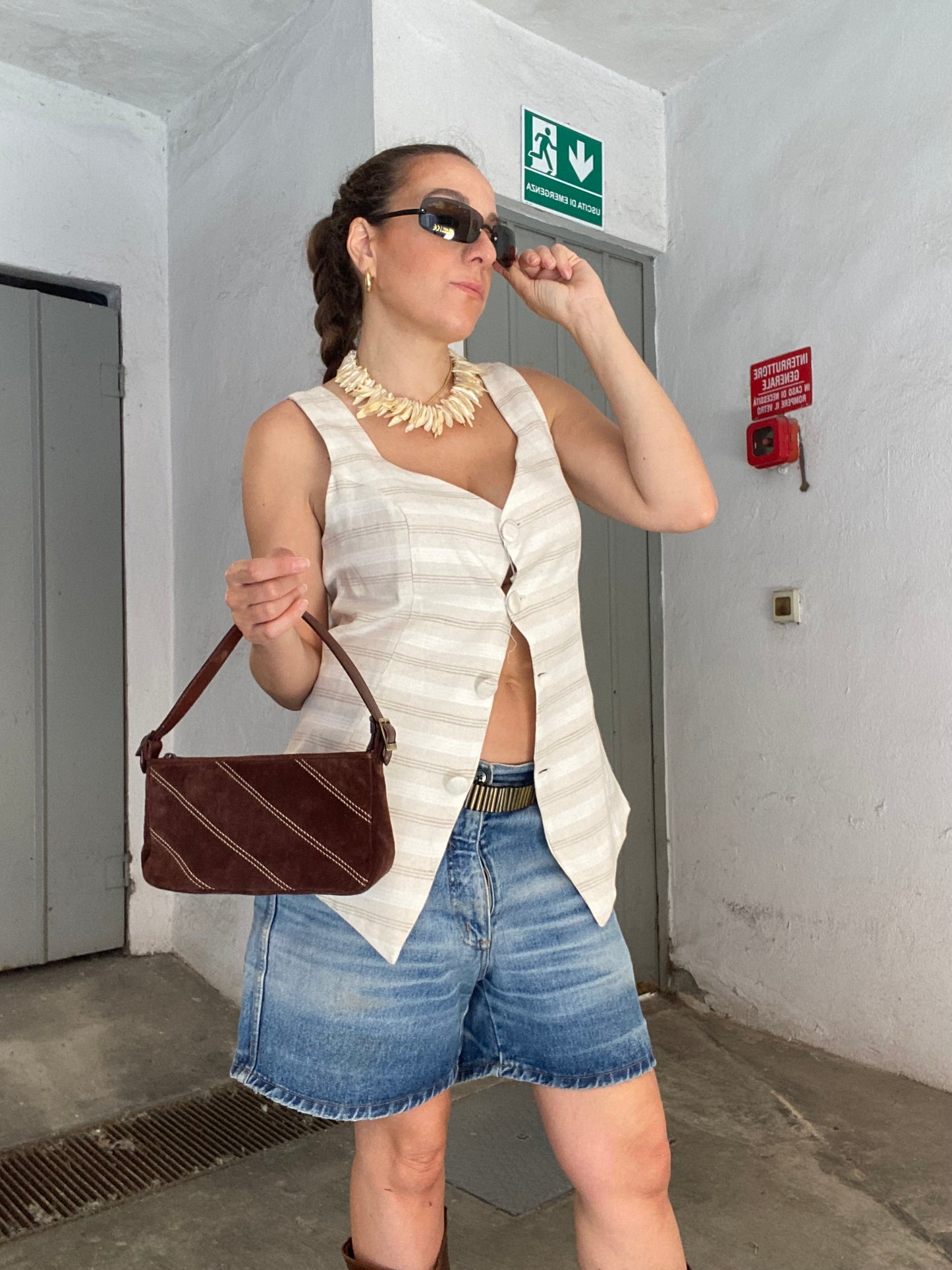 Borsa a spalla baguette vintage