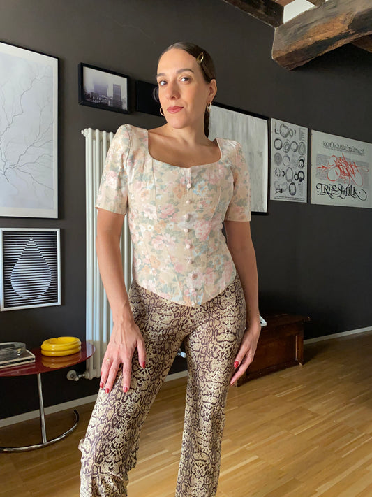 Top corsetto floreale