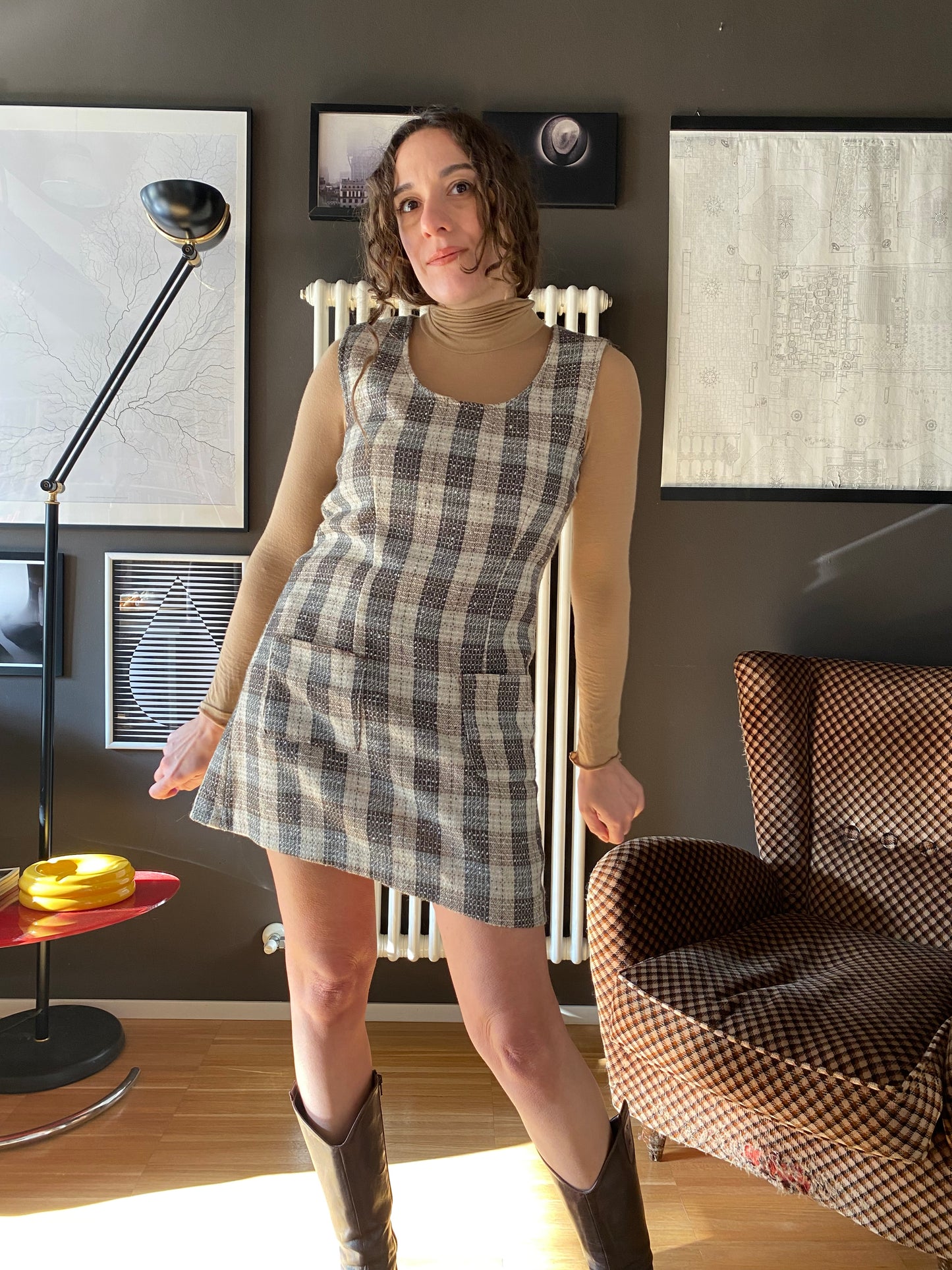 Abito mini vintage tartan