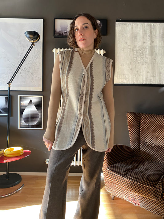 Gilet misto lana vintage lungo