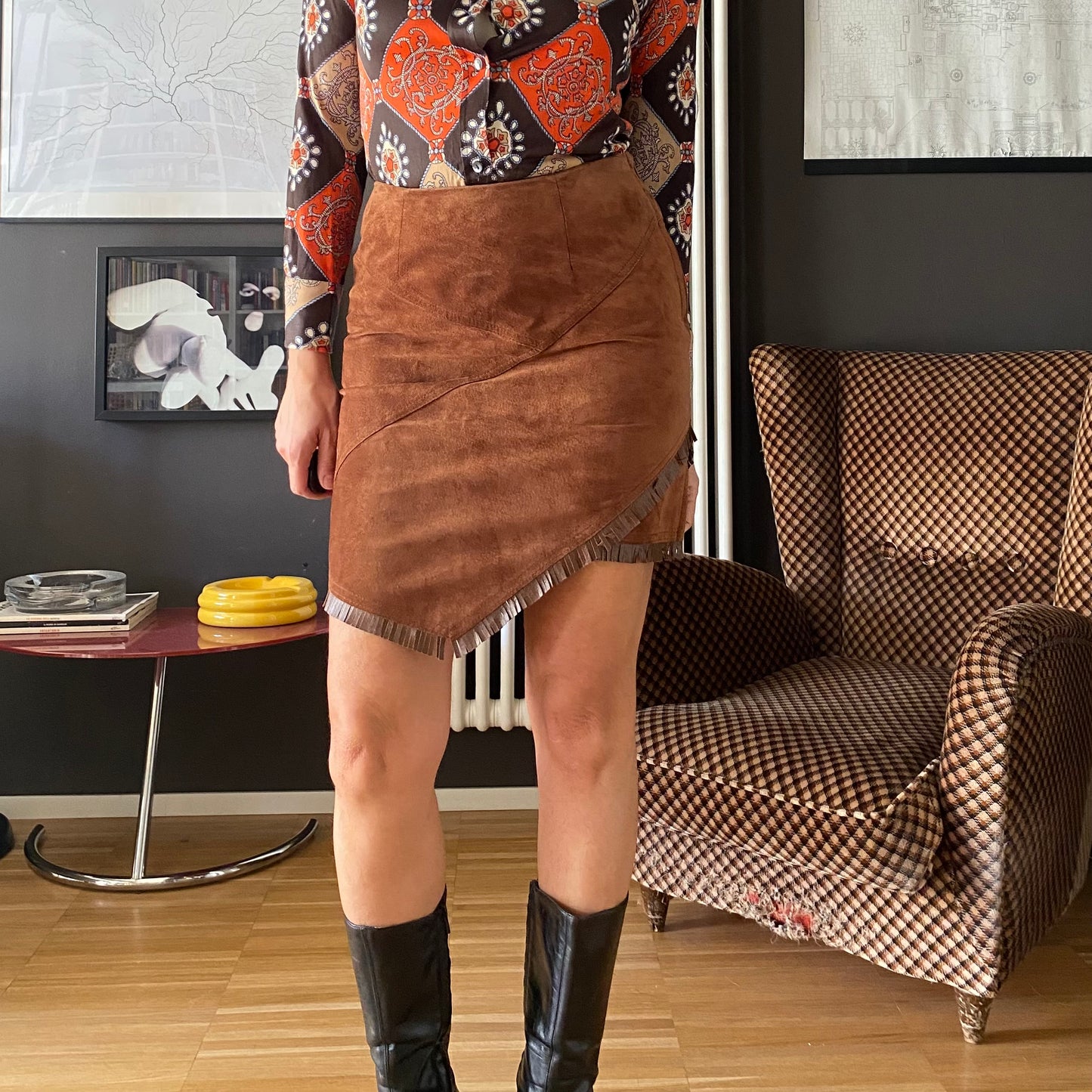 Gonna in pelle asimmetrica by Conbipel