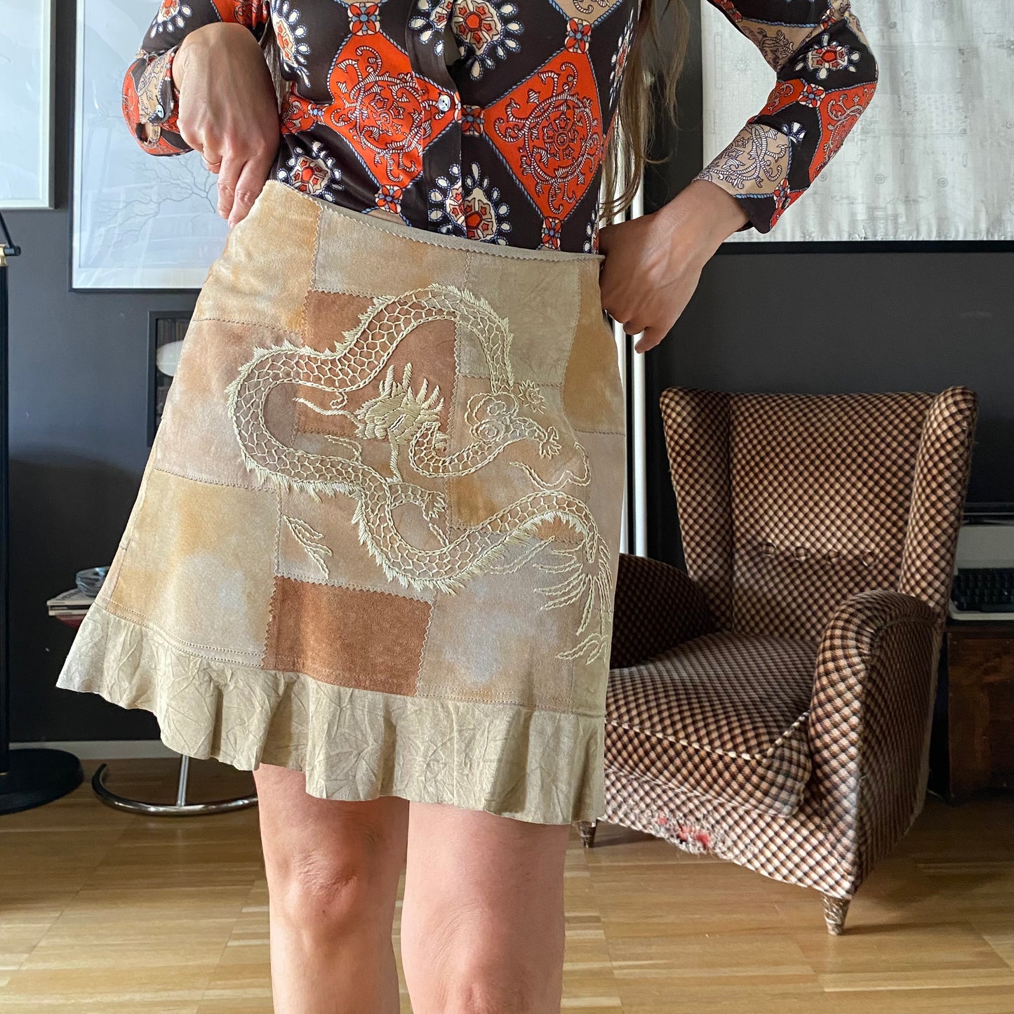 Gonna in pelle drago by Conbipel