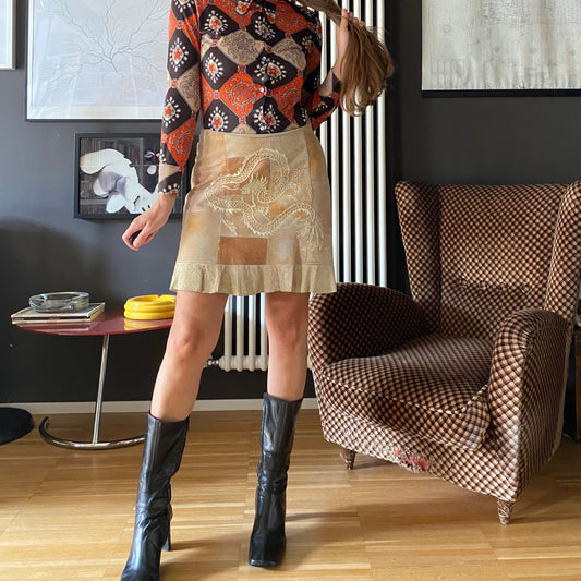 Gonna in pelle drago by Conbipel