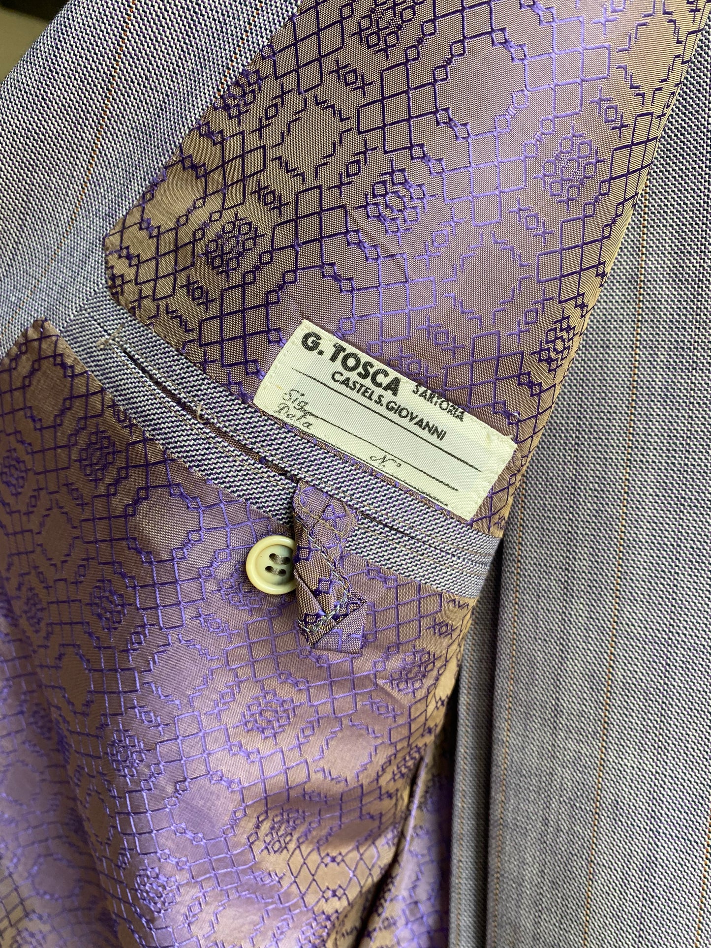 Completo sartoriale maschile lilla/grigio