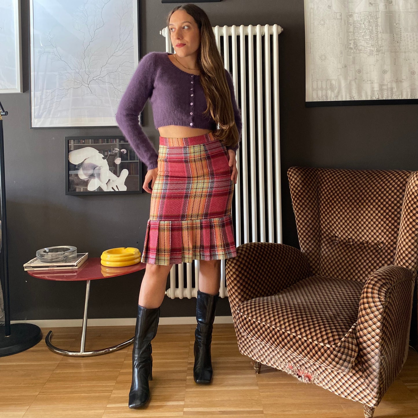 Gonna longuette tartan