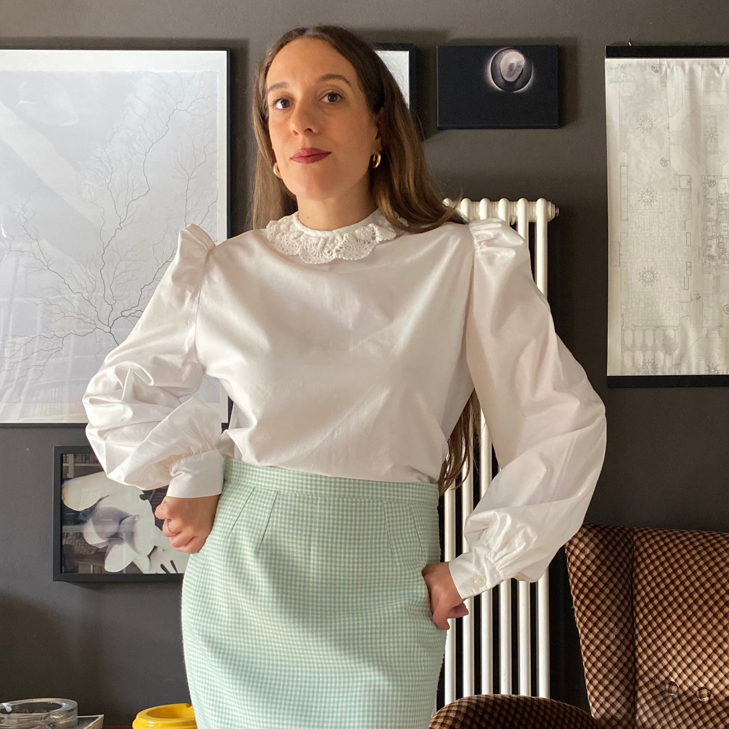 Camicia colletto uncinetto