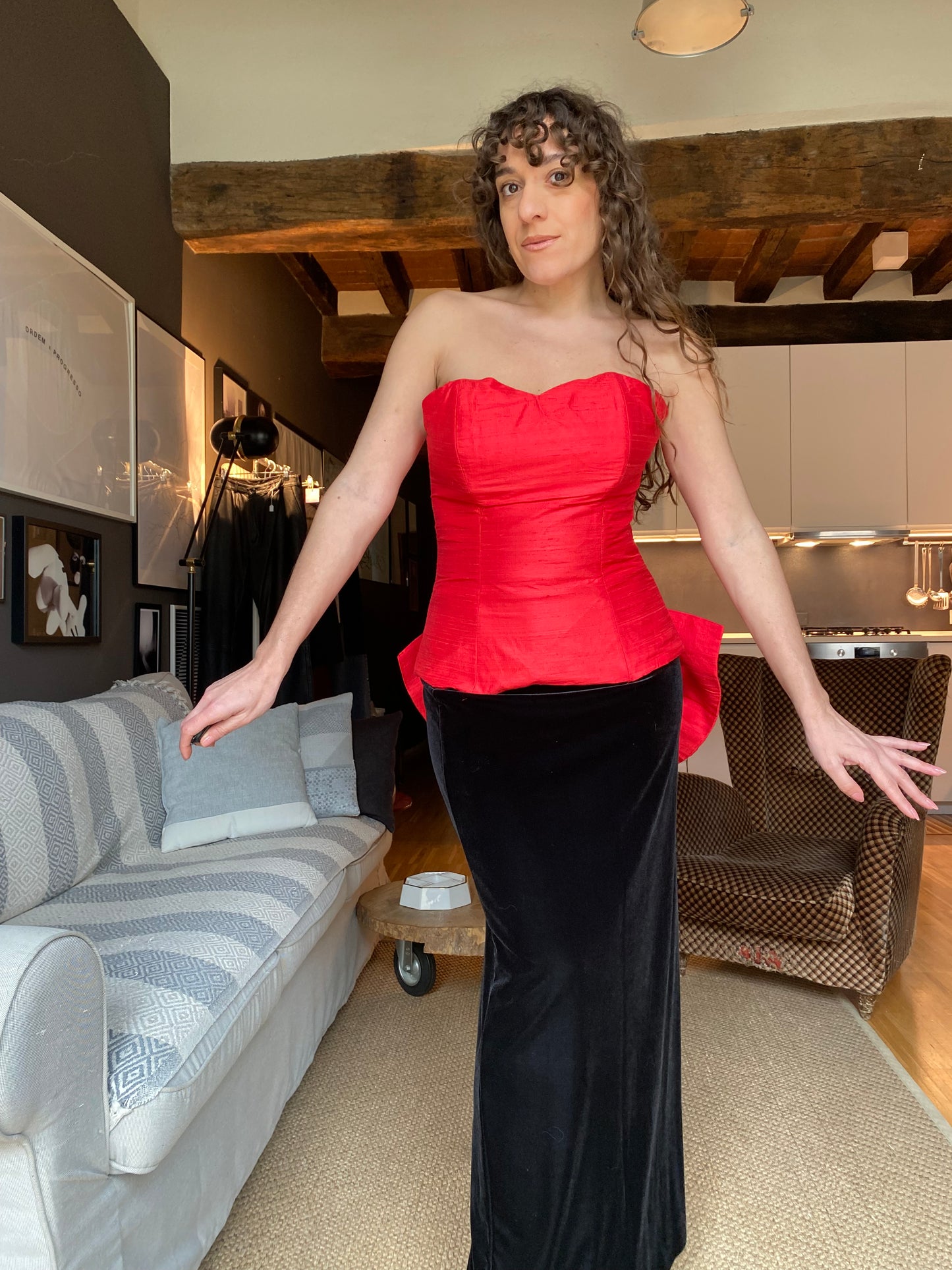 Gonna lunga in velluto