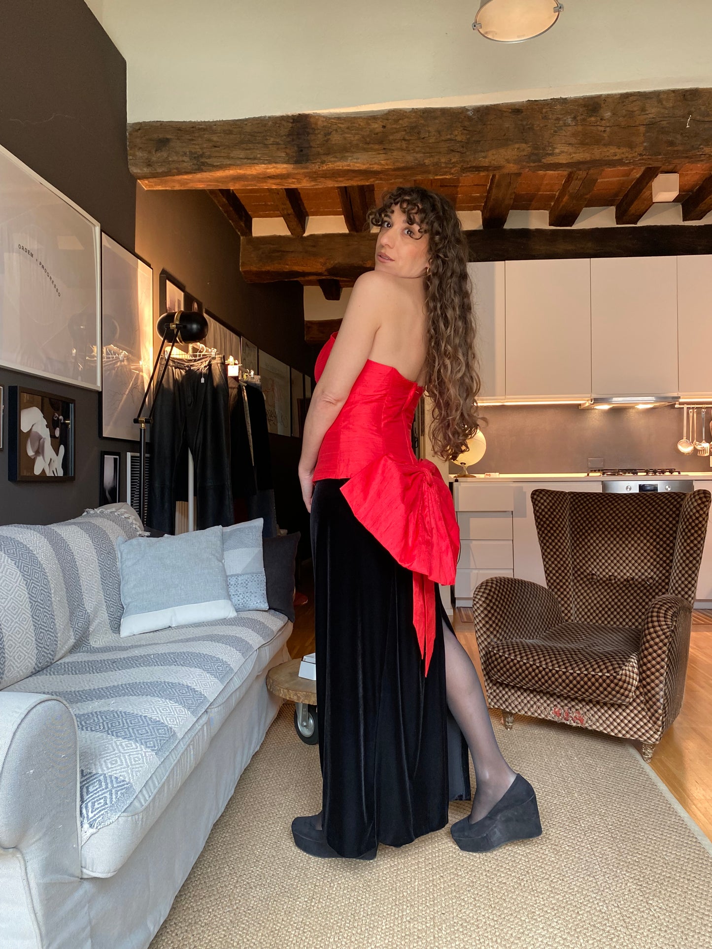 Gonna lunga in velluto