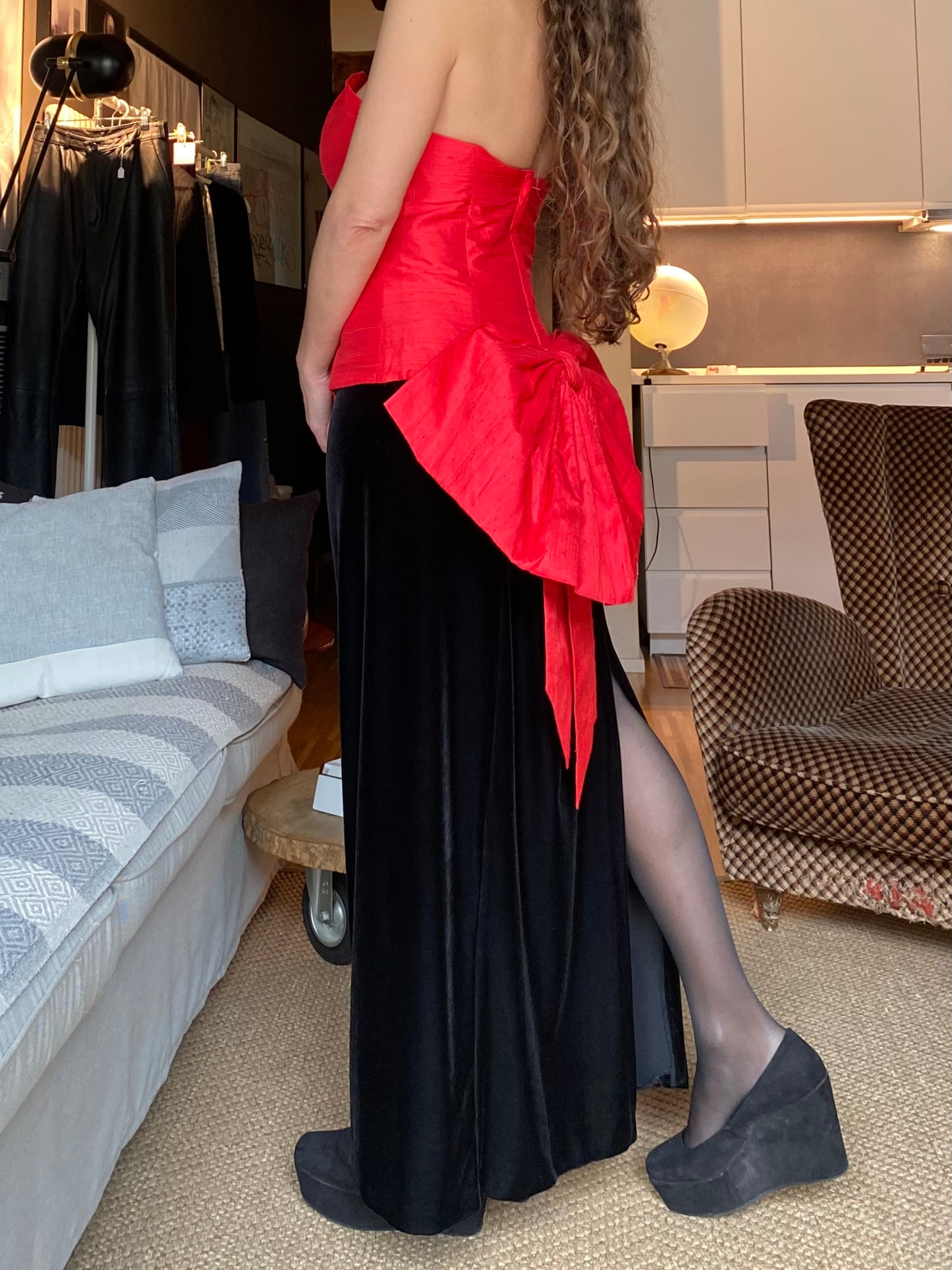 Gonna lunga in velluto