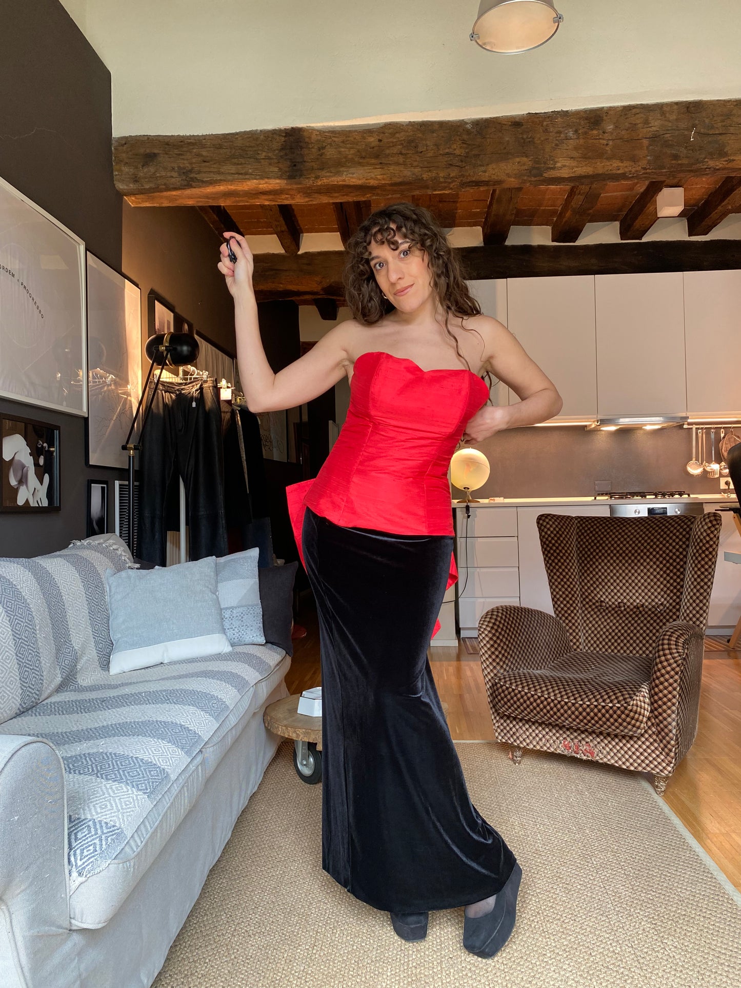 Gonna lunga in velluto