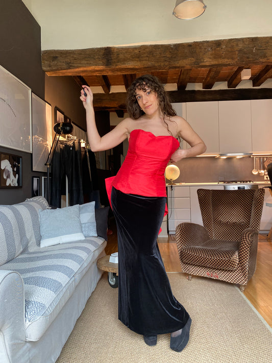 Gonna lunga in velluto