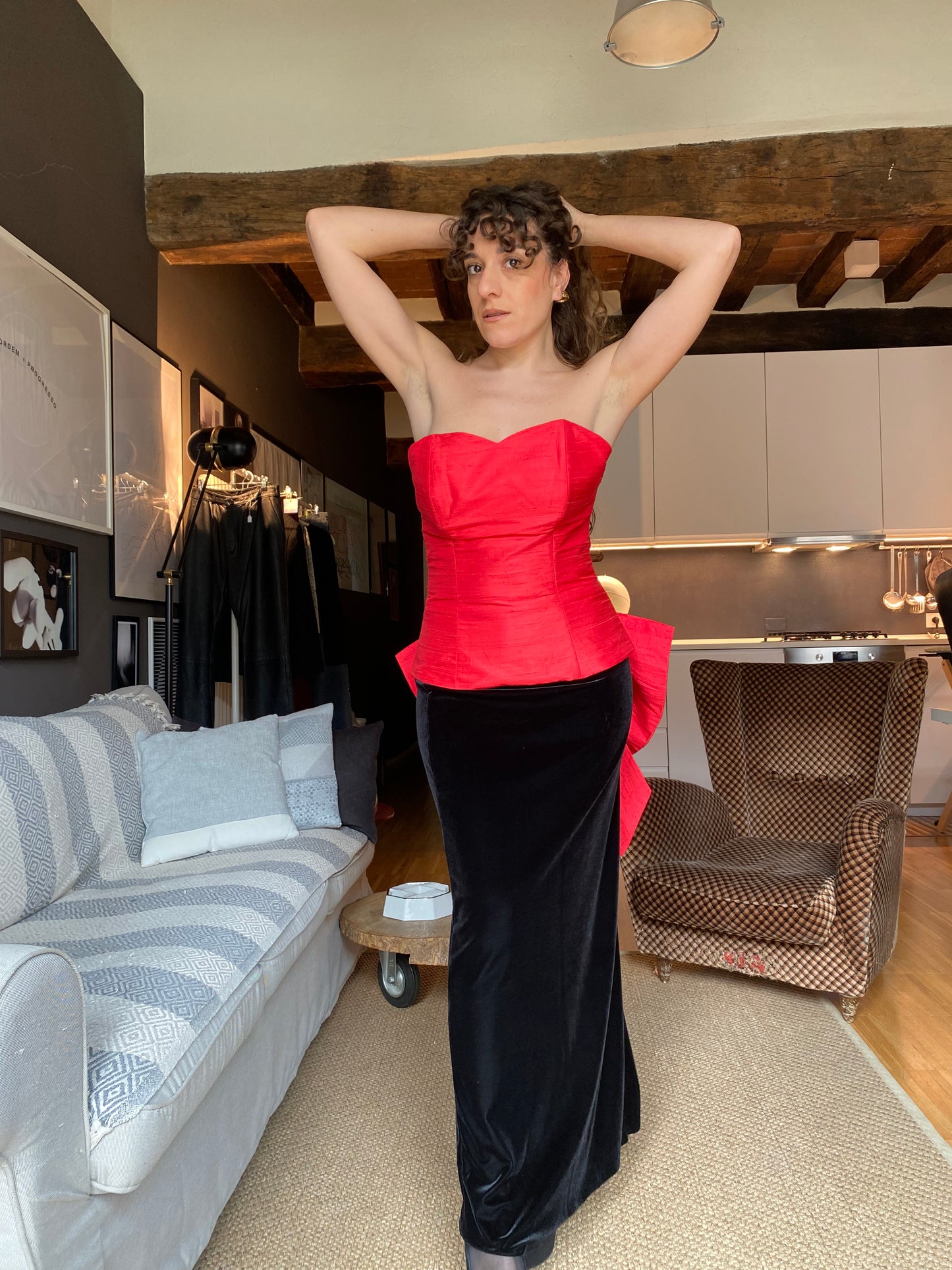 Gonna lunga in velluto