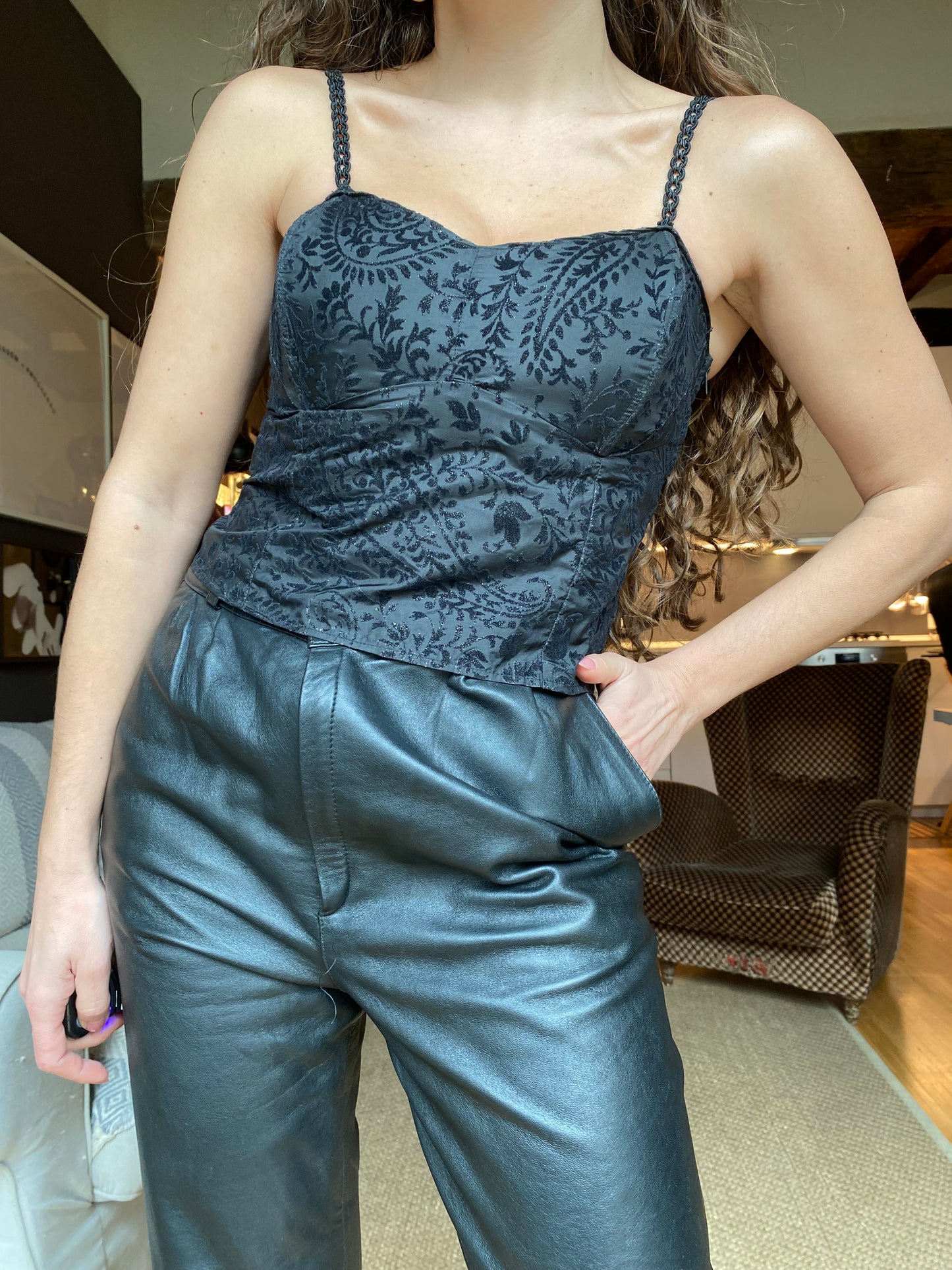 Top velluto damascato