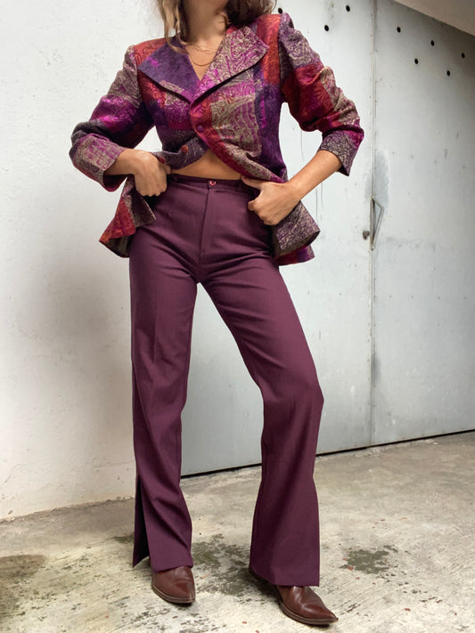 Pantalone a zampa vita alta a zampa