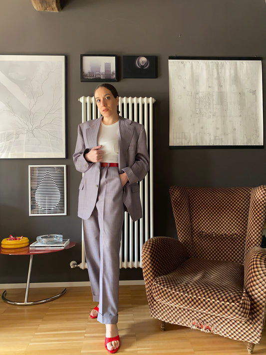 Completo sartoriale maschile lilla/grigio