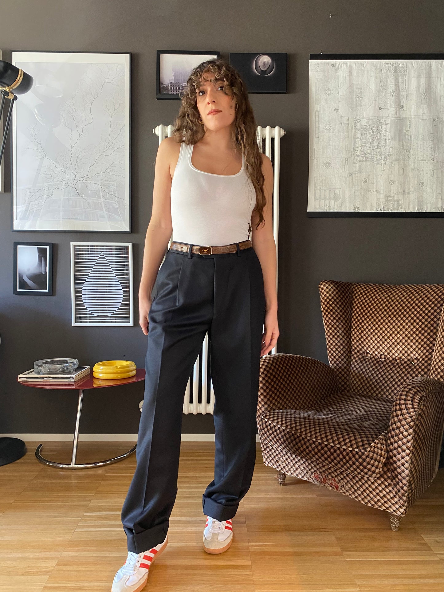 Pantaloni classici uomo blu navy