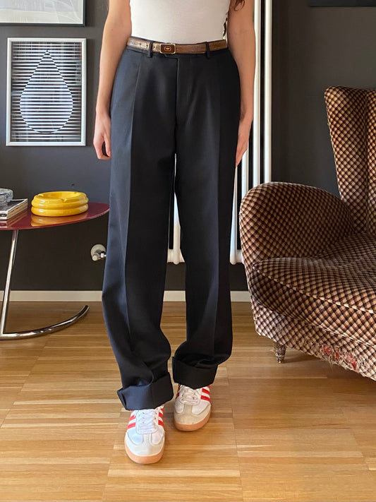 Pantaloni classici uomo blu navy