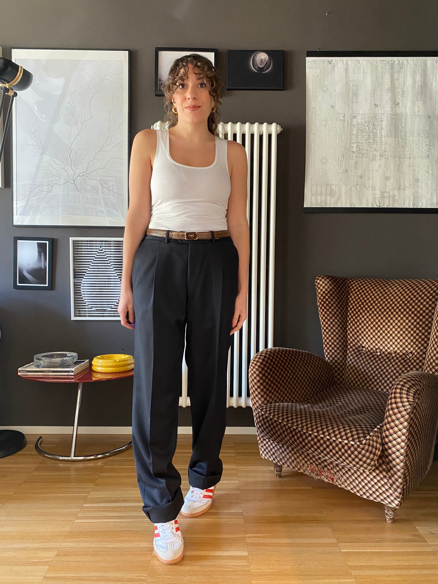 Pantaloni classici uomo blu navy