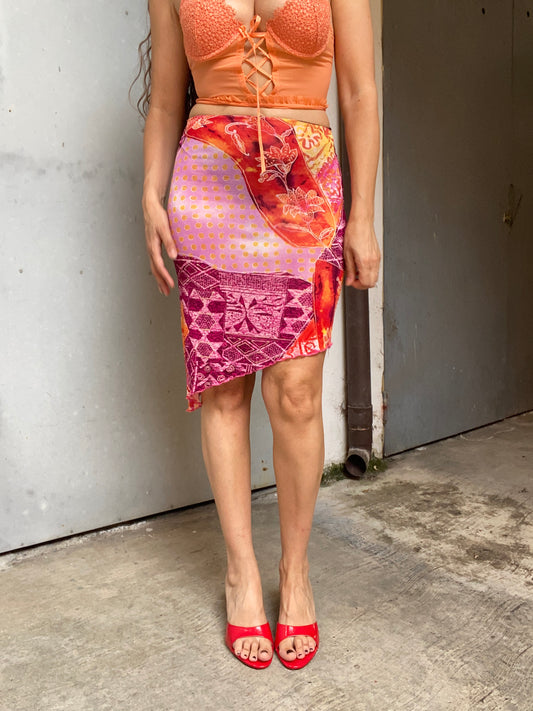 Gonna midi anni 2000 asimmetrica