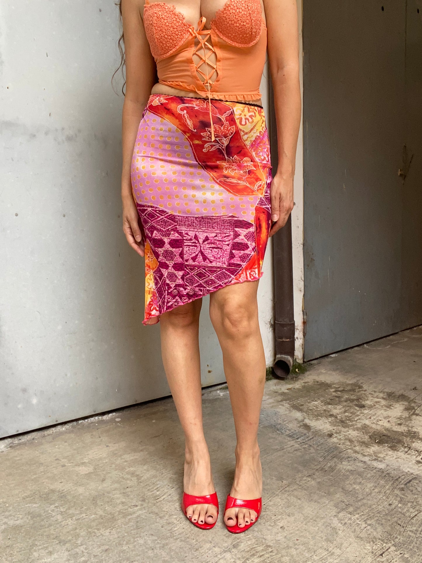 Gonna midi anni 2000 asimmetrica