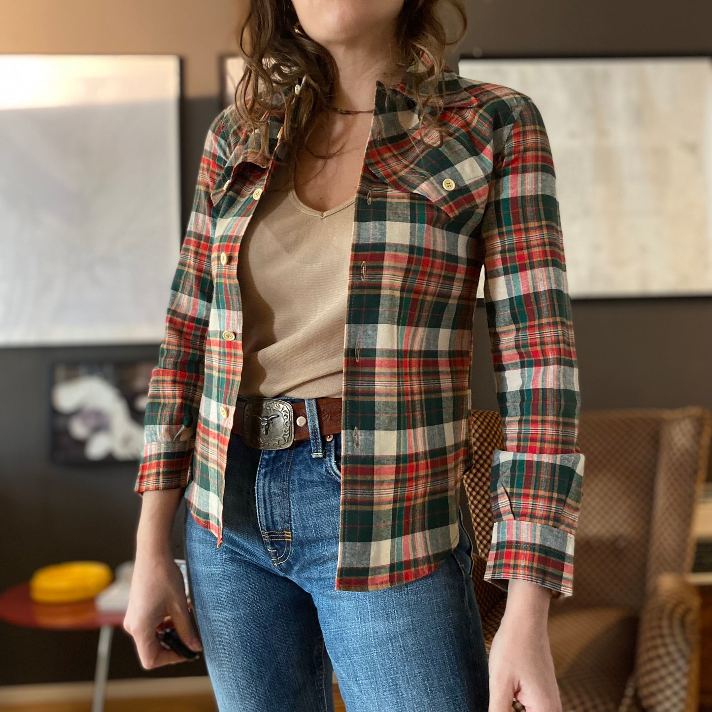 Camicia tartan anni 70