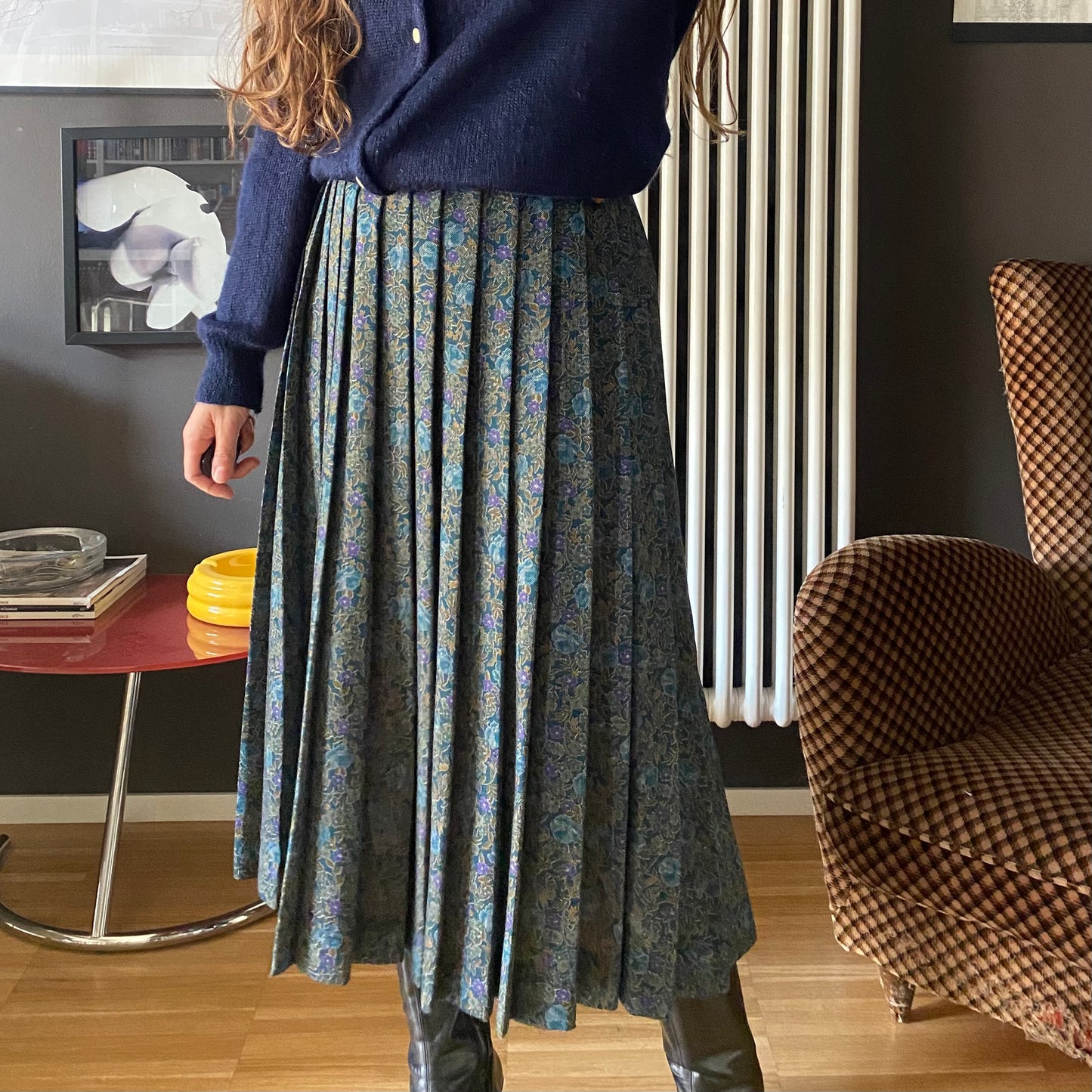 Gonna a pieghe paisley