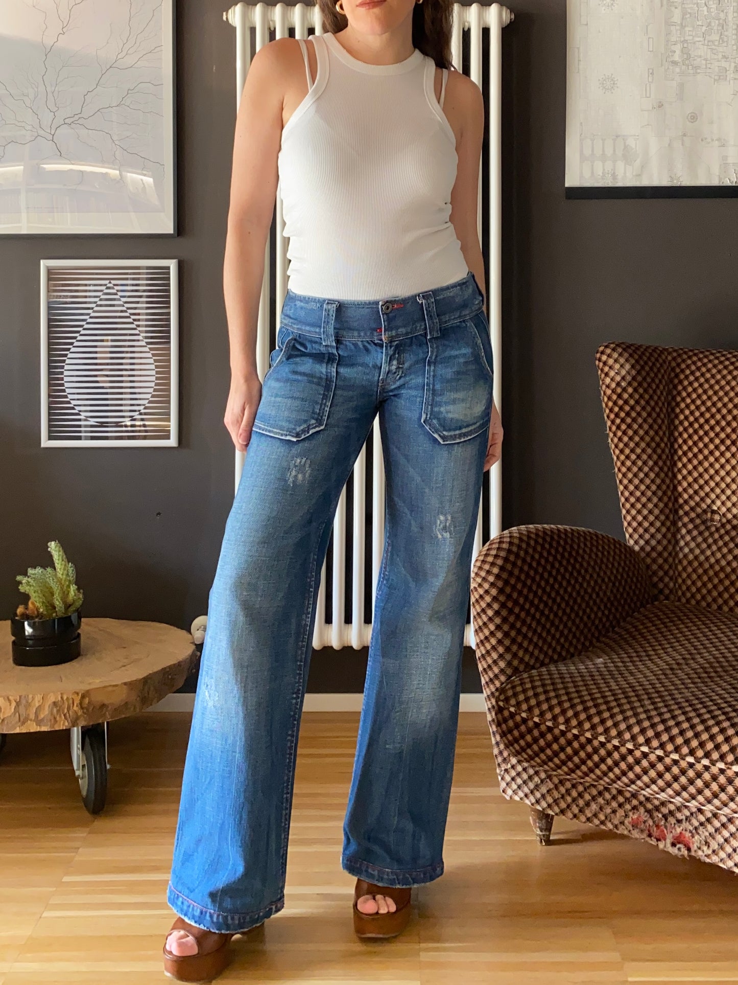 Jeans Diesel low waist wide leg anni 2000
