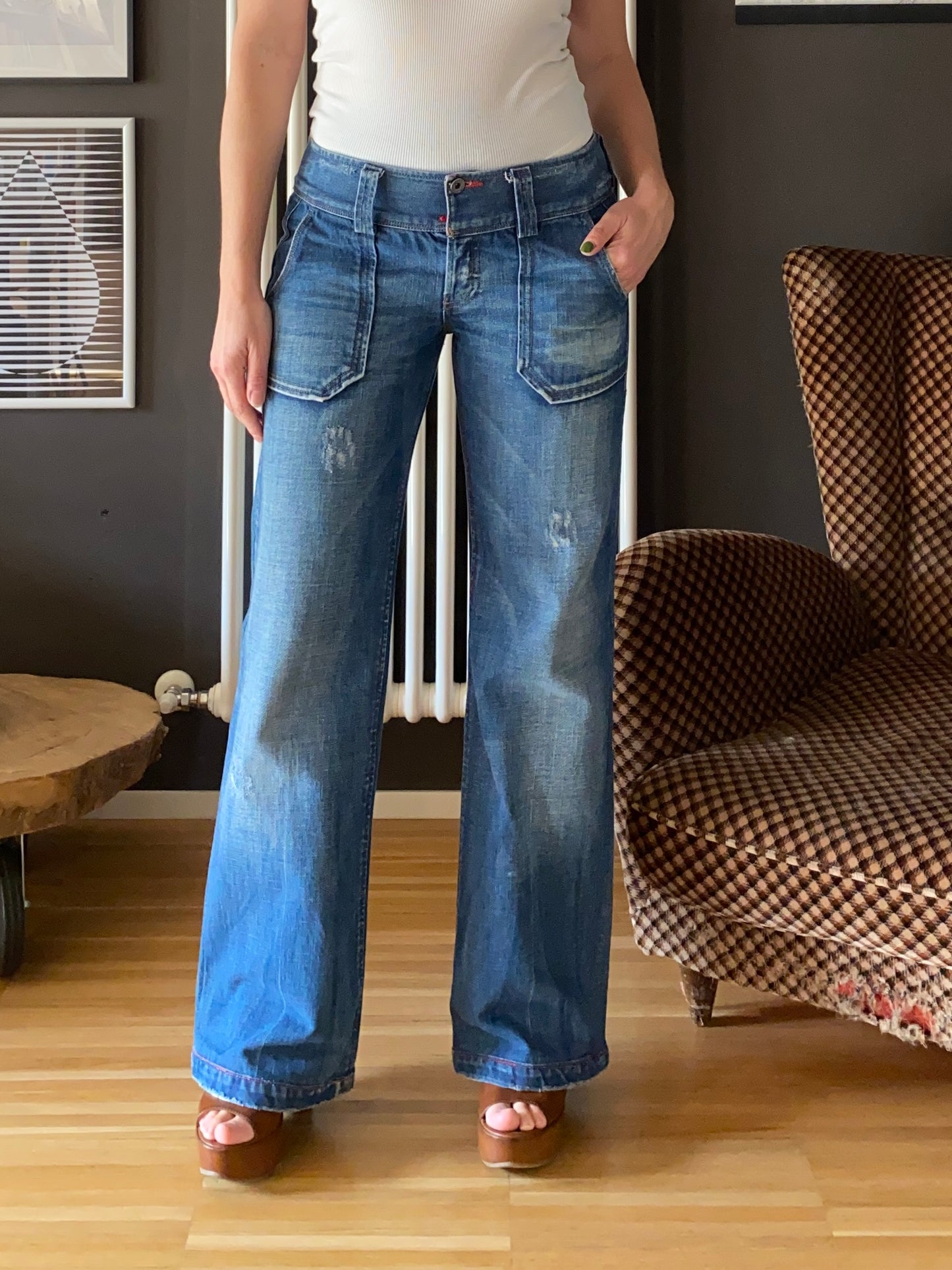 Jeans Diesel low waist wide leg anni 2000