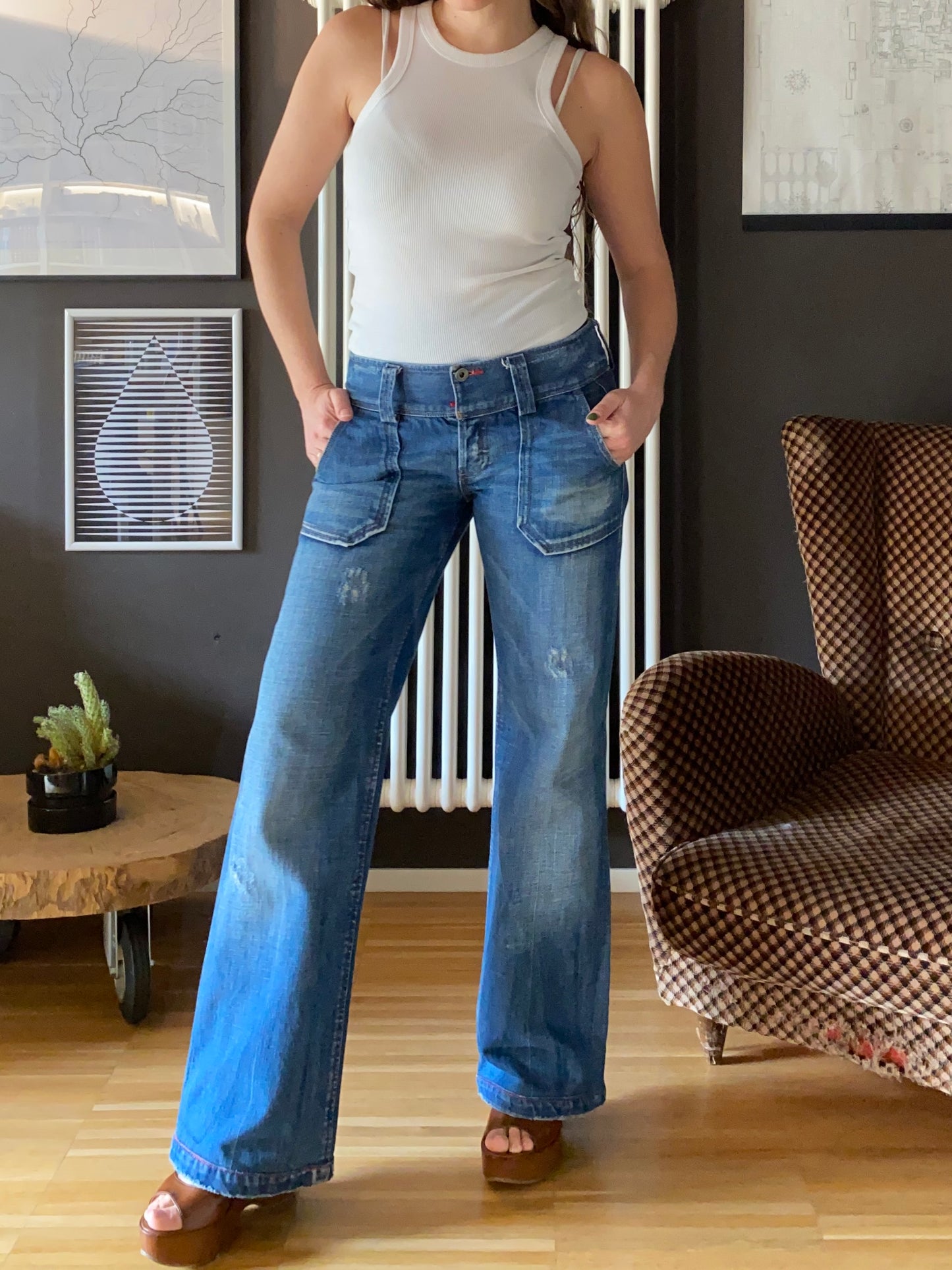 Jeans Diesel low waist wide leg anni 2000